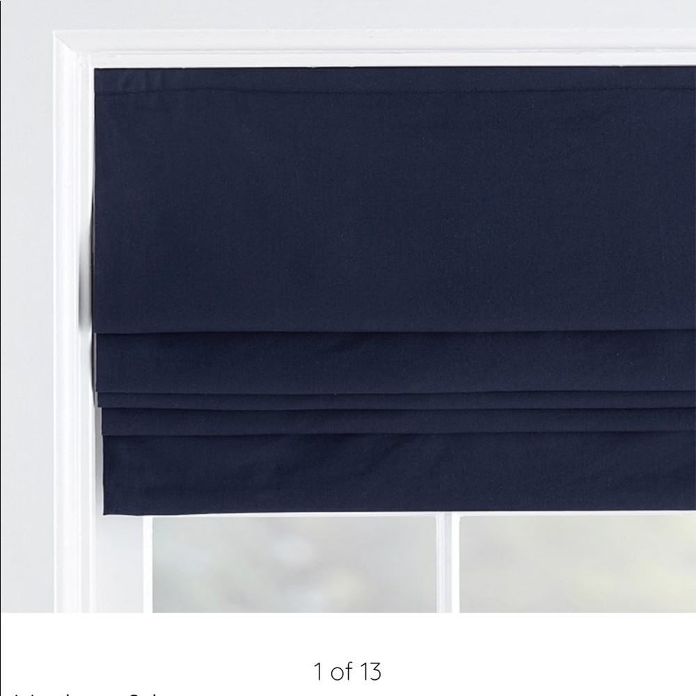 NWT! Pottery Barn Kids - Navy Linen Cordless Blackout Shades 36” wide